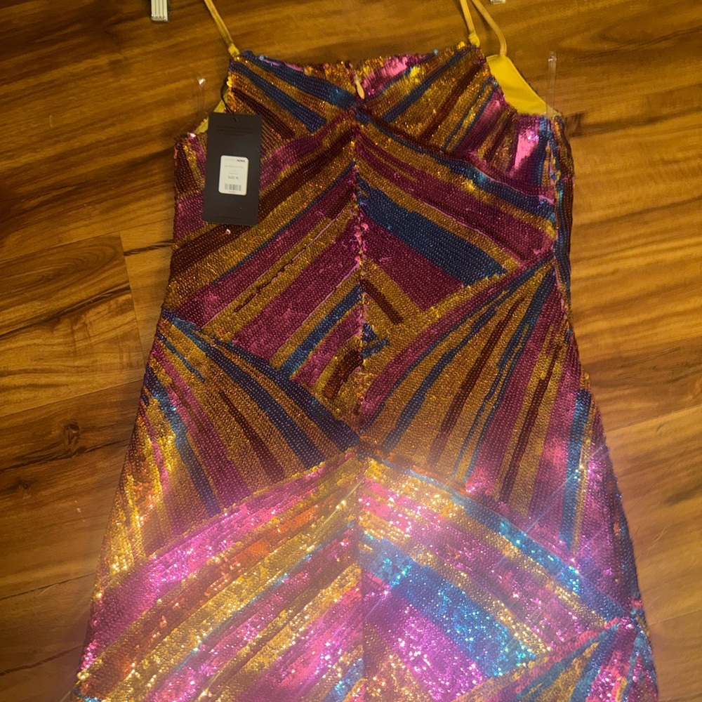 FASHION NOVA LUXE Jina Sequin Mini Dress - Multi Color Dress - Picture 9 of 10